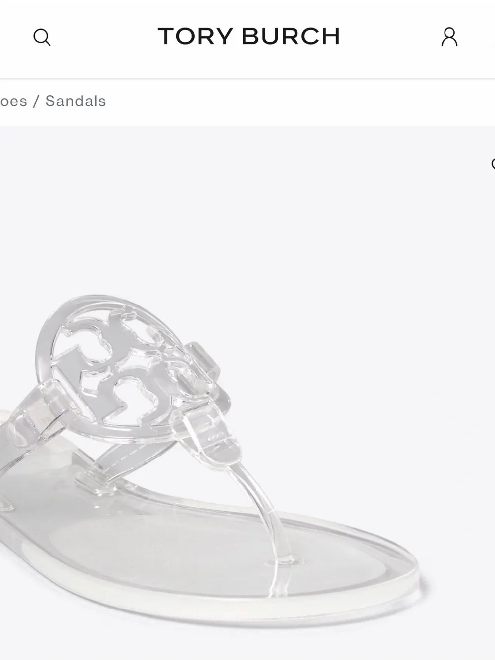Tory Burch Transparent Miller Jelly Thong Sandals - Clear (New! In box!)